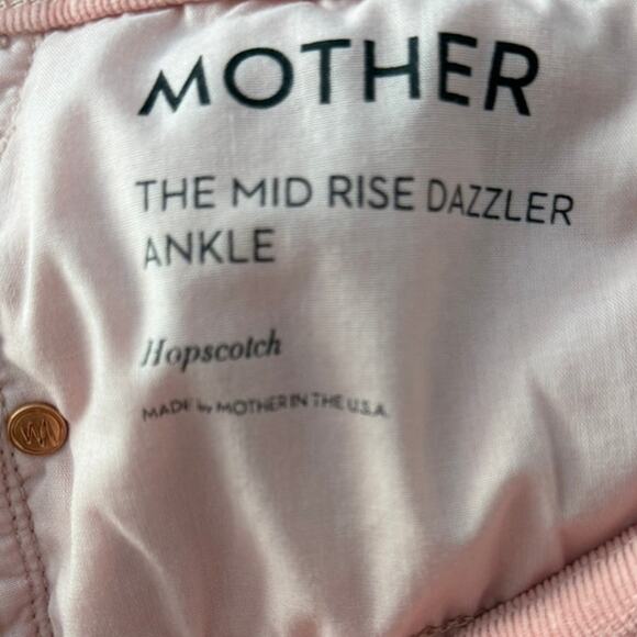 MOTHER The Midrise Dazzler Ankle Hopscotch Corduroy Pants Petal Pink Eraser 24 - Picture 8 of 12